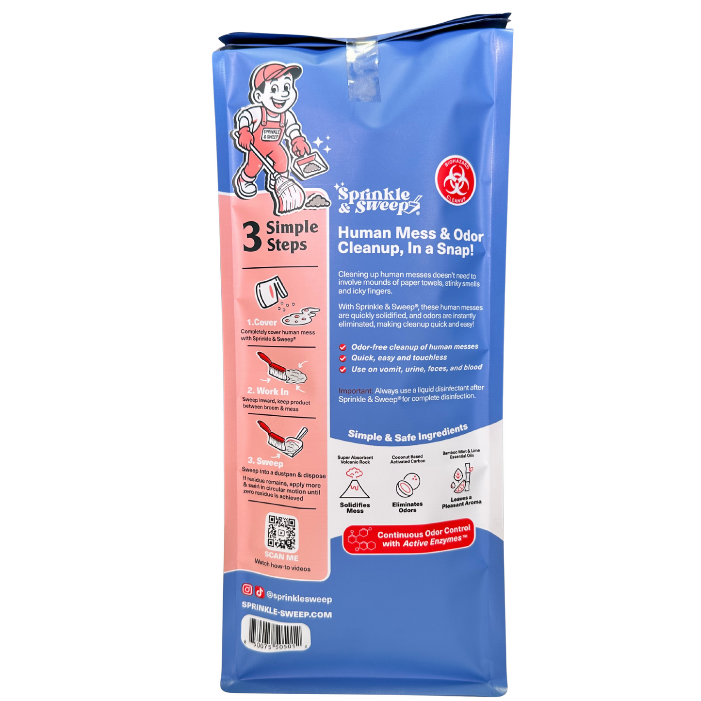 Biohazard Cleanup - Odor Eliminating Super Absorbent (CASE of 40 Bags)